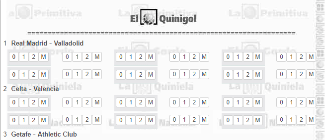 Quinigol vs Pro6 Sportium