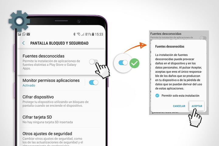configuración de descarga
