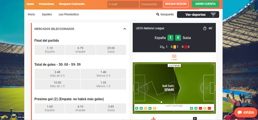 apuestas en directo en LeoVegas