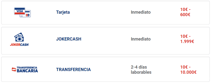 metodos de retirada jokerbet