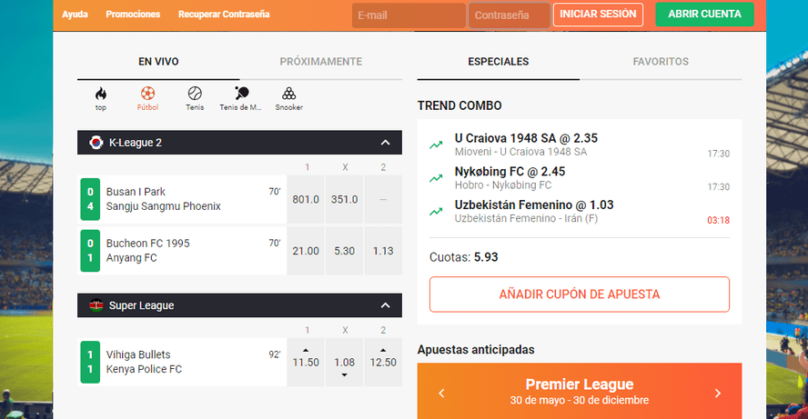 panel de apuestas leovegas sport