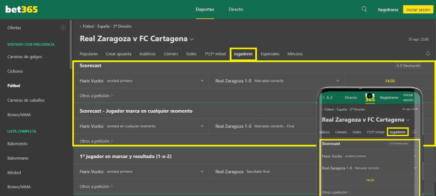 cómo seleccionar el mercado scorecast