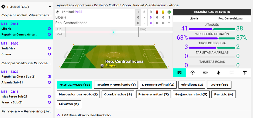 apuestas en directo versus