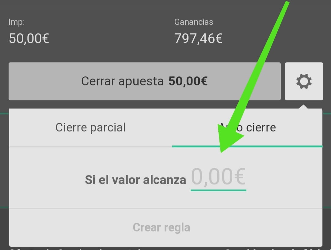 opción de auto-cierre en bet365