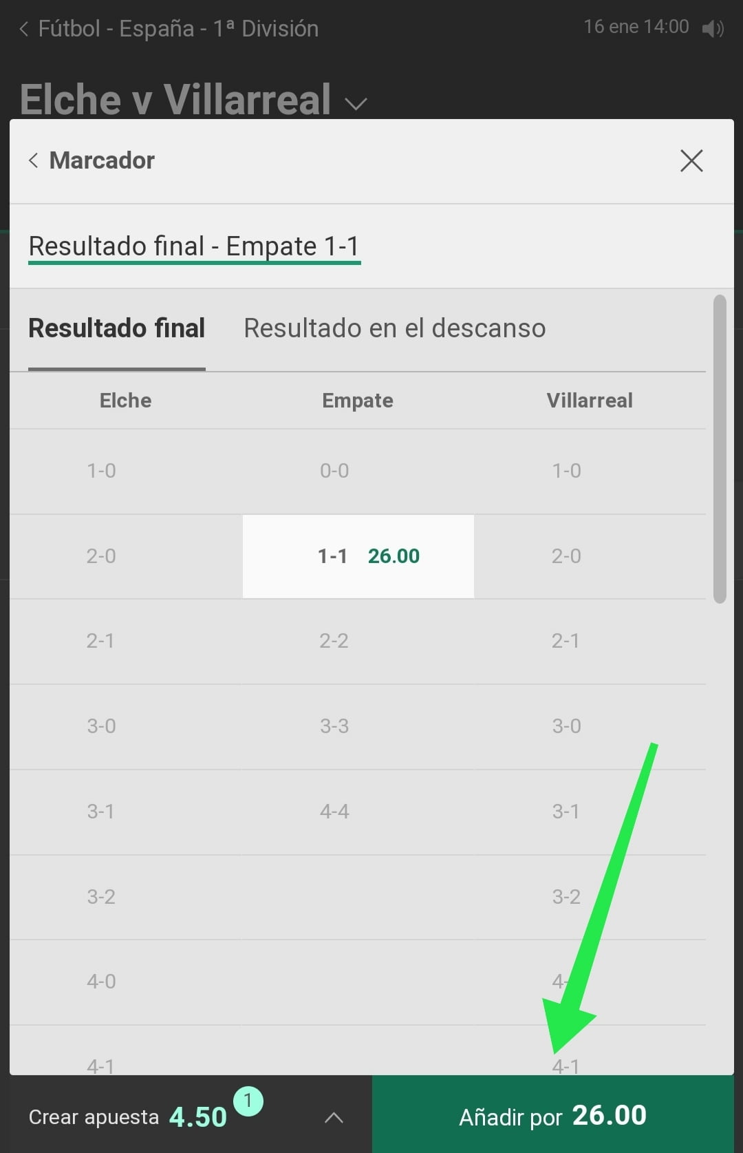 Cómo Crear apuesta en Bet365 -paso 3