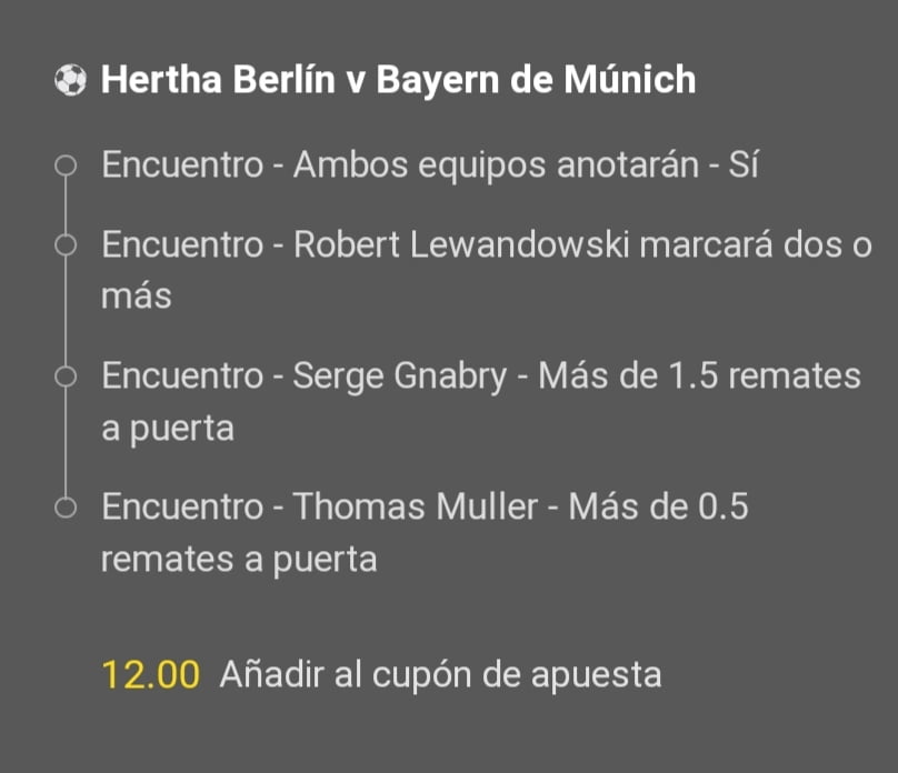 ejemplo Crear apuesta en Bet365
