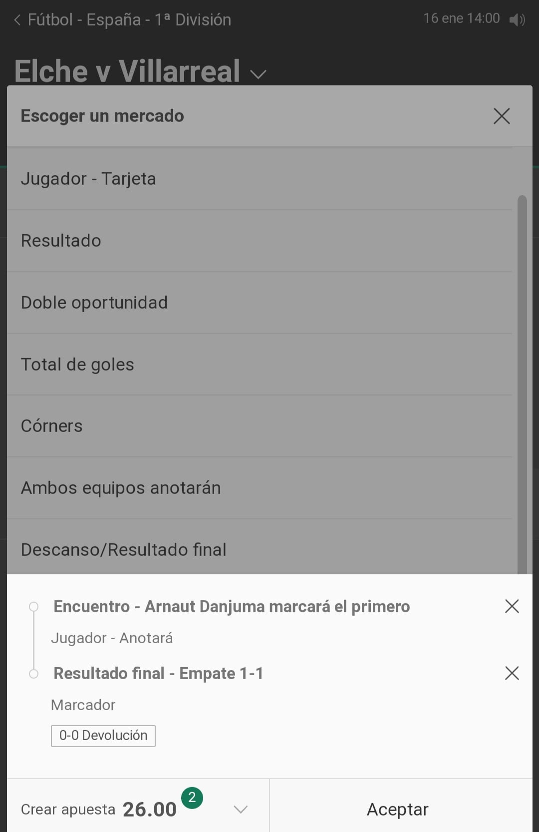 Cómo Crear apuesta en Bet365 -paso 4
