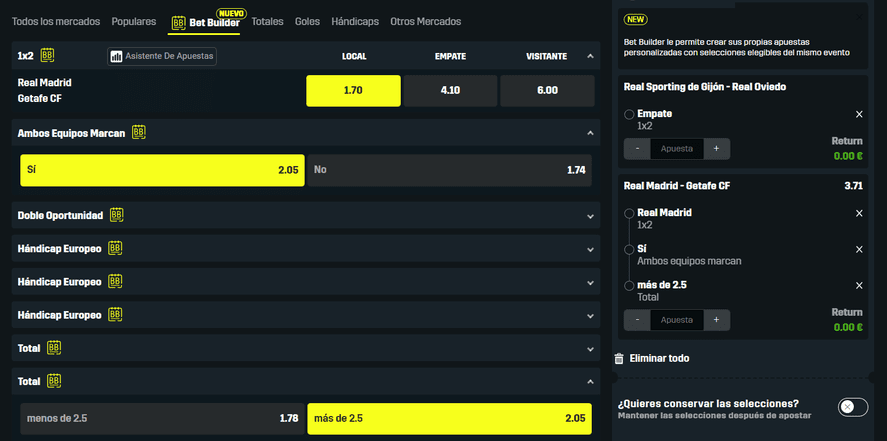 creador de apuestas DAZN bet