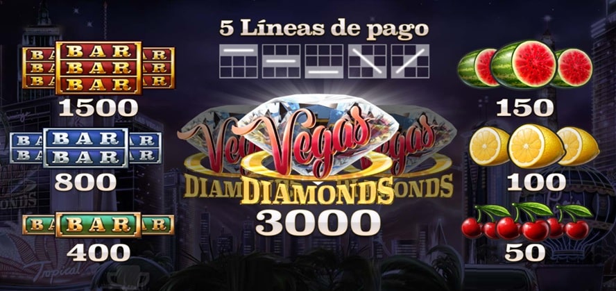 valor de los simbolos Vegas Diamonds