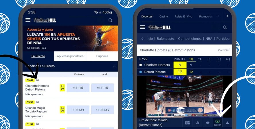 Ver NBA gratis en William Hill Live Streaming