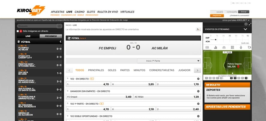 partidos en directo