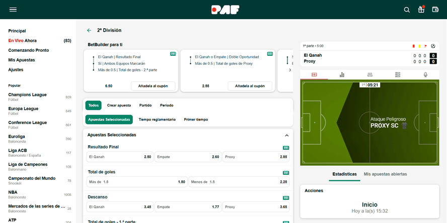 live tracker PAF